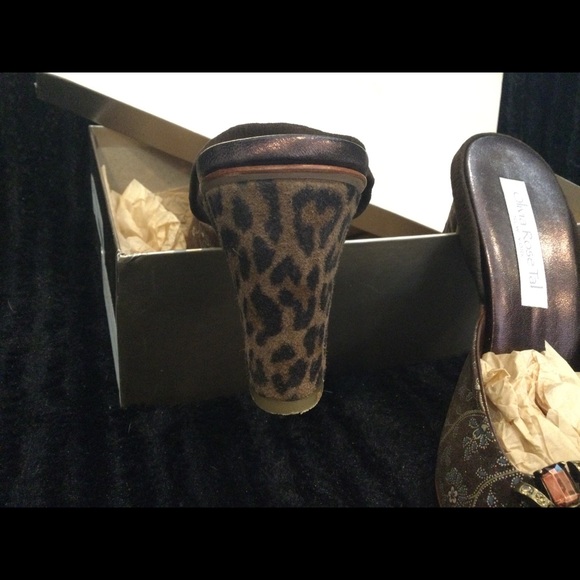 Olivia Rose Tal Leopard Mule style heels - Picture 4 of 5